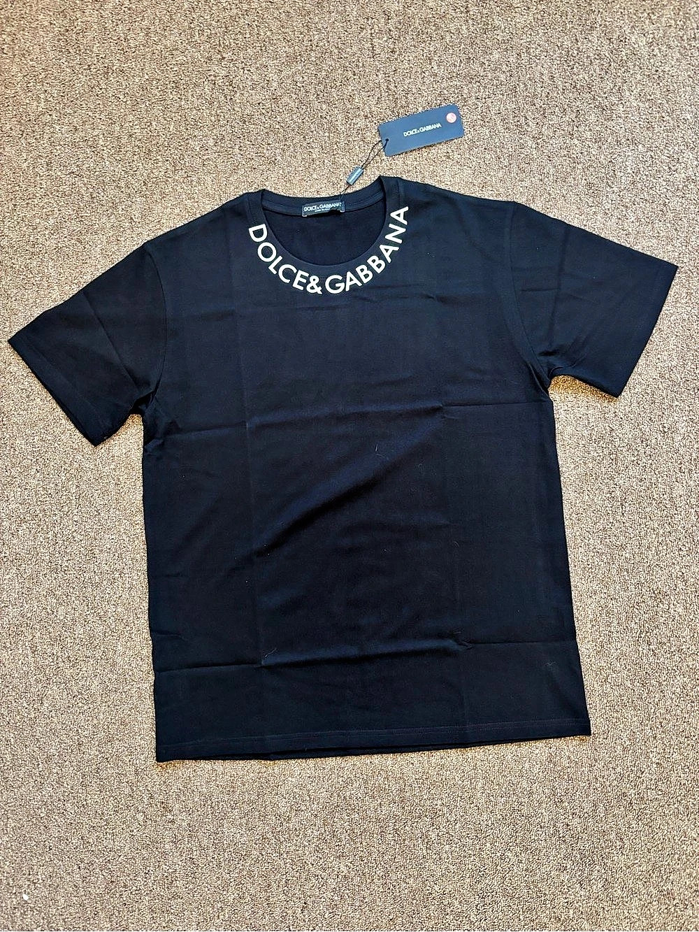 Dolce & Gabbana Logo Collar Cotton T-Shirt Cotton Logo T-Shirt NWT